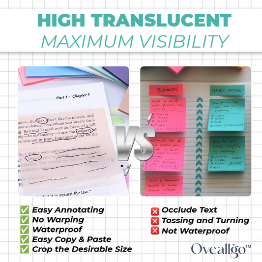 Oveallgo™ Ultra Waterproof Translucent Sticky Notes