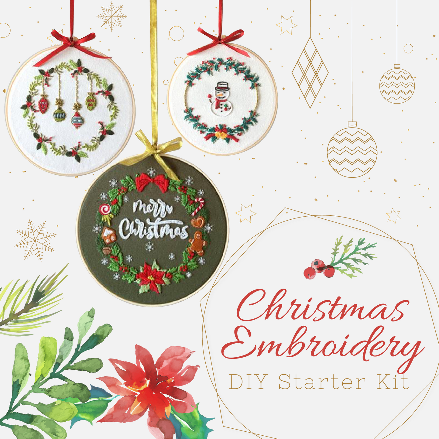 Christmas Embroidery DIY Starter Kit